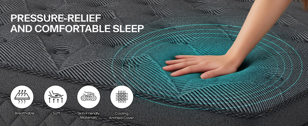 LayRoad 12-14inch Full-Size Memory Foam Mattress Available in Single, Twin, Queen, and King Sizes Boxed Mattress Medium Firmness