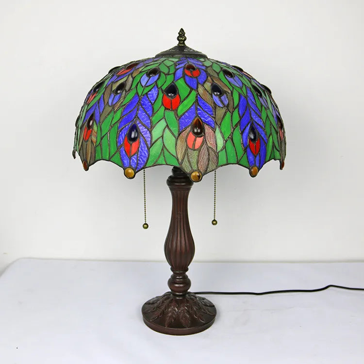 Stained Glass Table Lamp – Decorative Resin Base