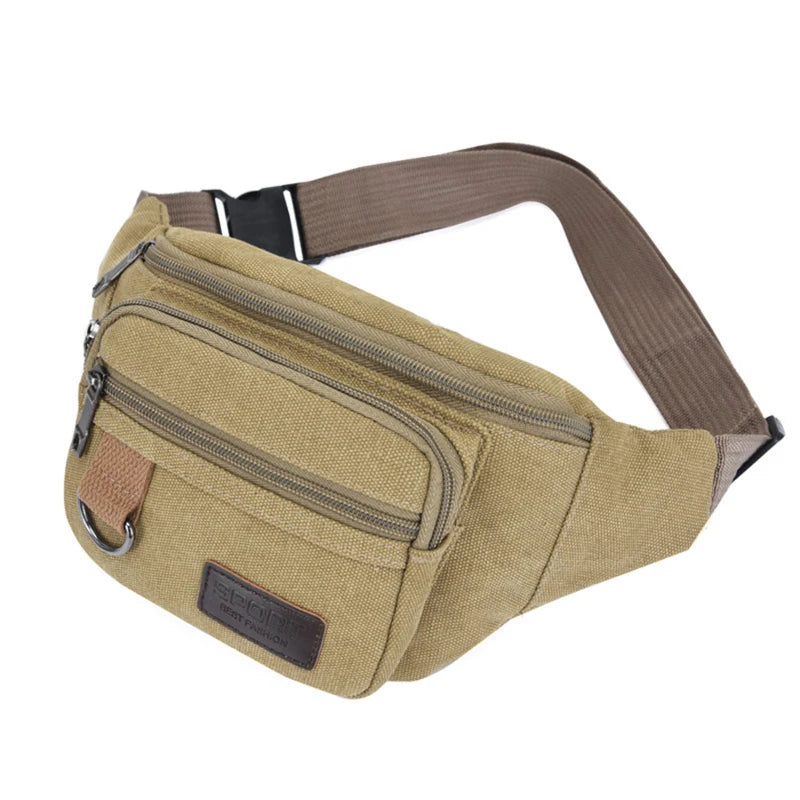 Canvas Waist Bag – Unisex Belt Bag, Bum Bag & Phone Pouch for Travel & Daily Use