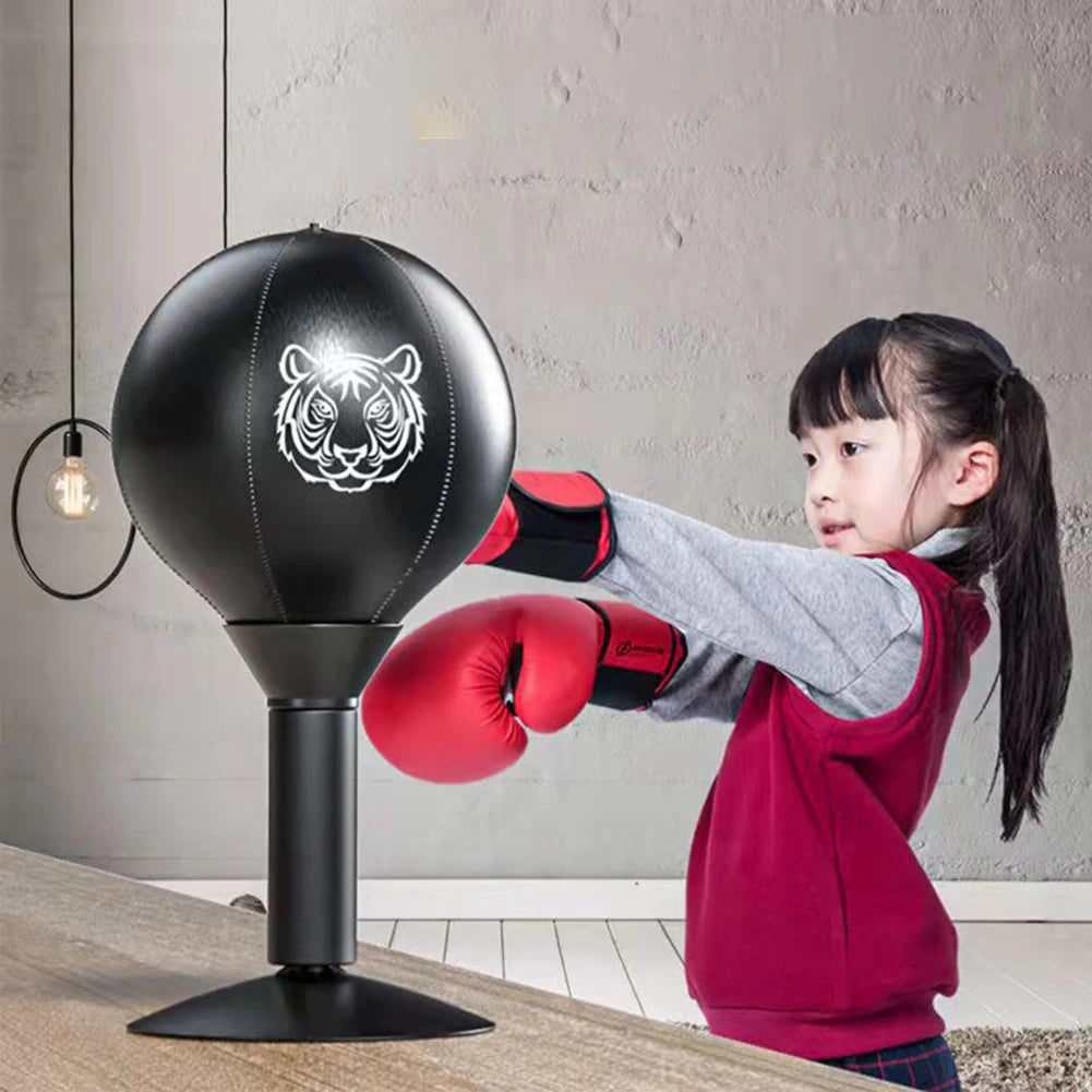 Desk Boxing Punch Ball – Free Standing Stress Relief Punching Bag for Kids, Office & Home