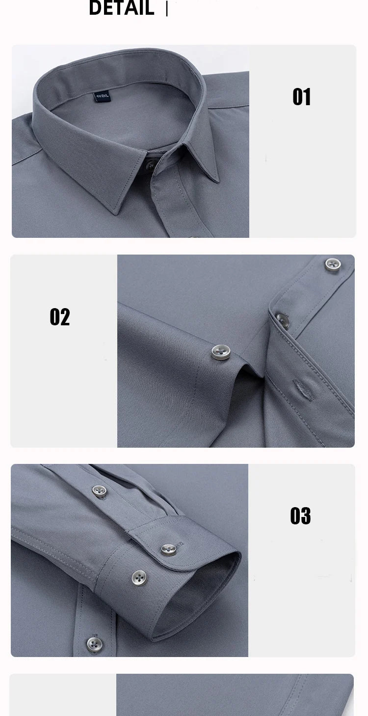 Men's Slim Fit Long Sleeve Business Shirt — Tailored Formal Dress Shirt