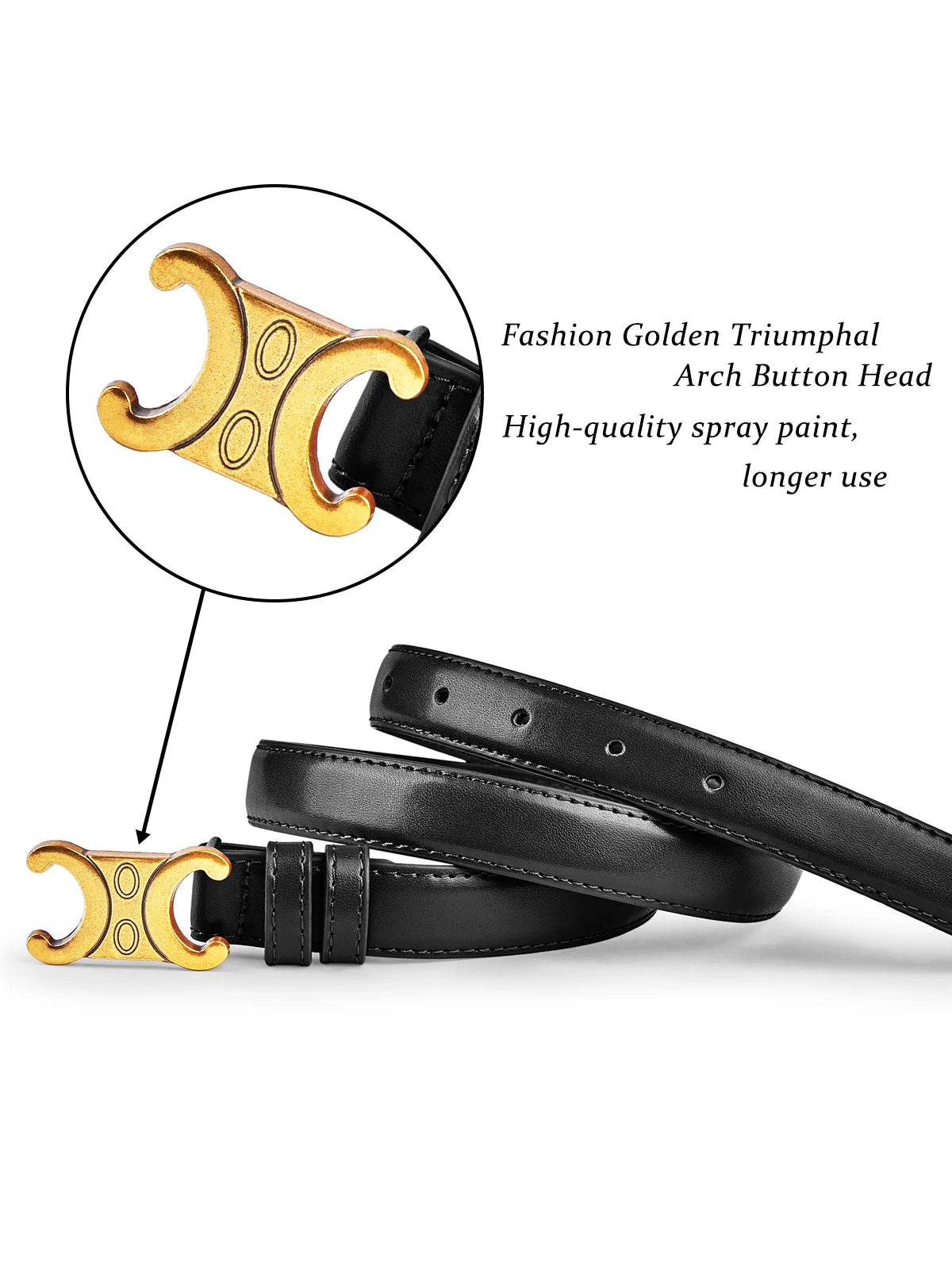 Double C Designer Fashion Belt — Versatile Waist Belt for Dresses & Jeans