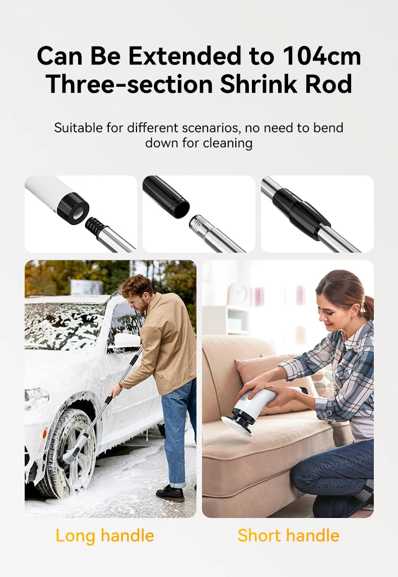 Cordless Electric Cleaning Brush – 7-Piece Spin Scrubber Kit for Bathroom, Kitchen & Shower