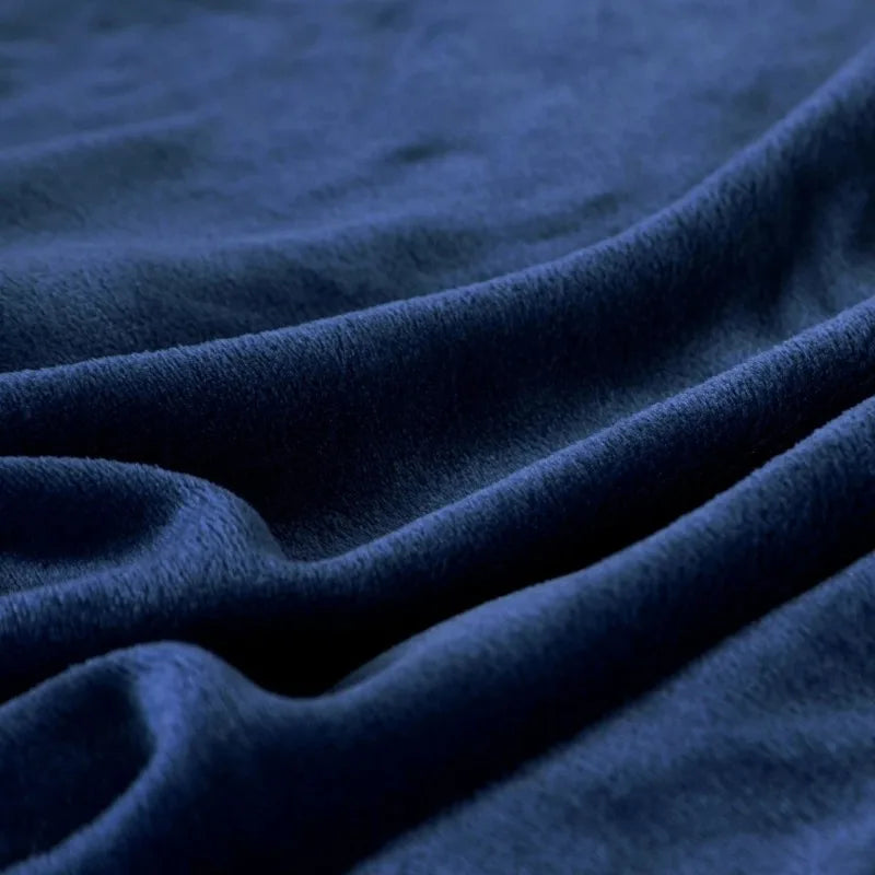 Coral Fleece Flannel Blanket – Solid Blue & Pink Soft Warm Bedspread & Sofa Cover