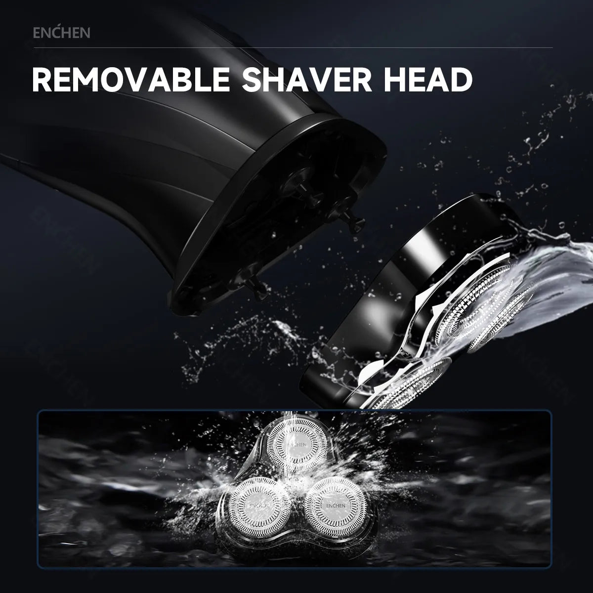ENCHEN BlackStone 3 Replacement Shaver Blade Head – 3D Floating Waterproof Rotary Blade