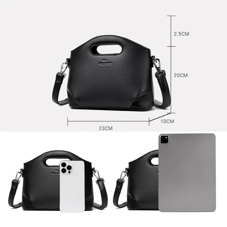 VANDERWAH Luxury Microfiber Leather Flap Shoulder Bag – Small Casual Tote Handbag for Women