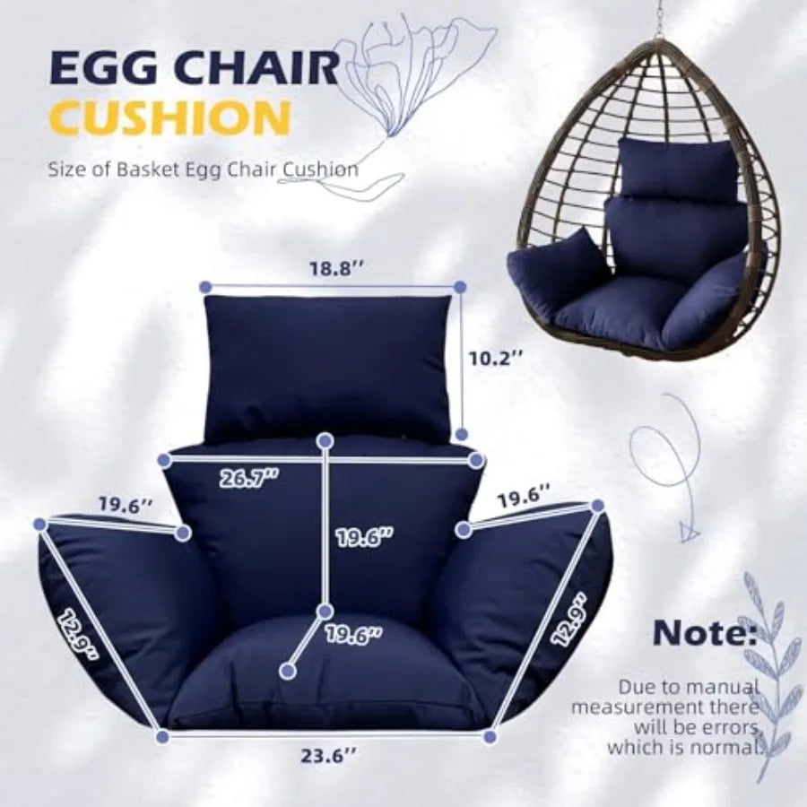 Egg Chair Cushion — Thick Hanging Chair Seat Pad for Indoor & Outdoor Use