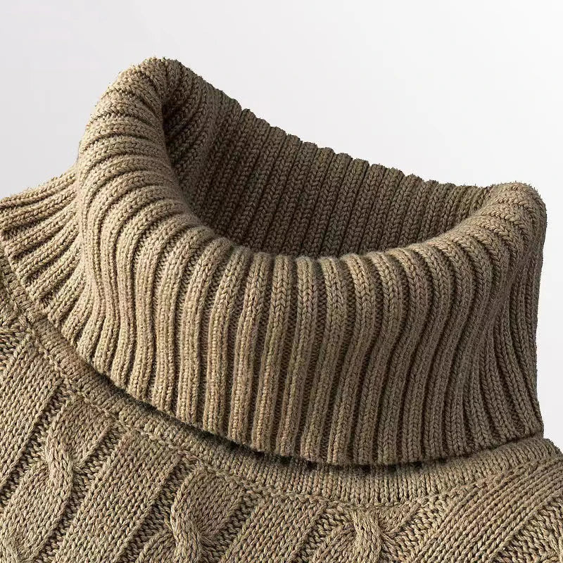 Men's Turtleneck Knitted Sweater — Classic Winter Knitwear