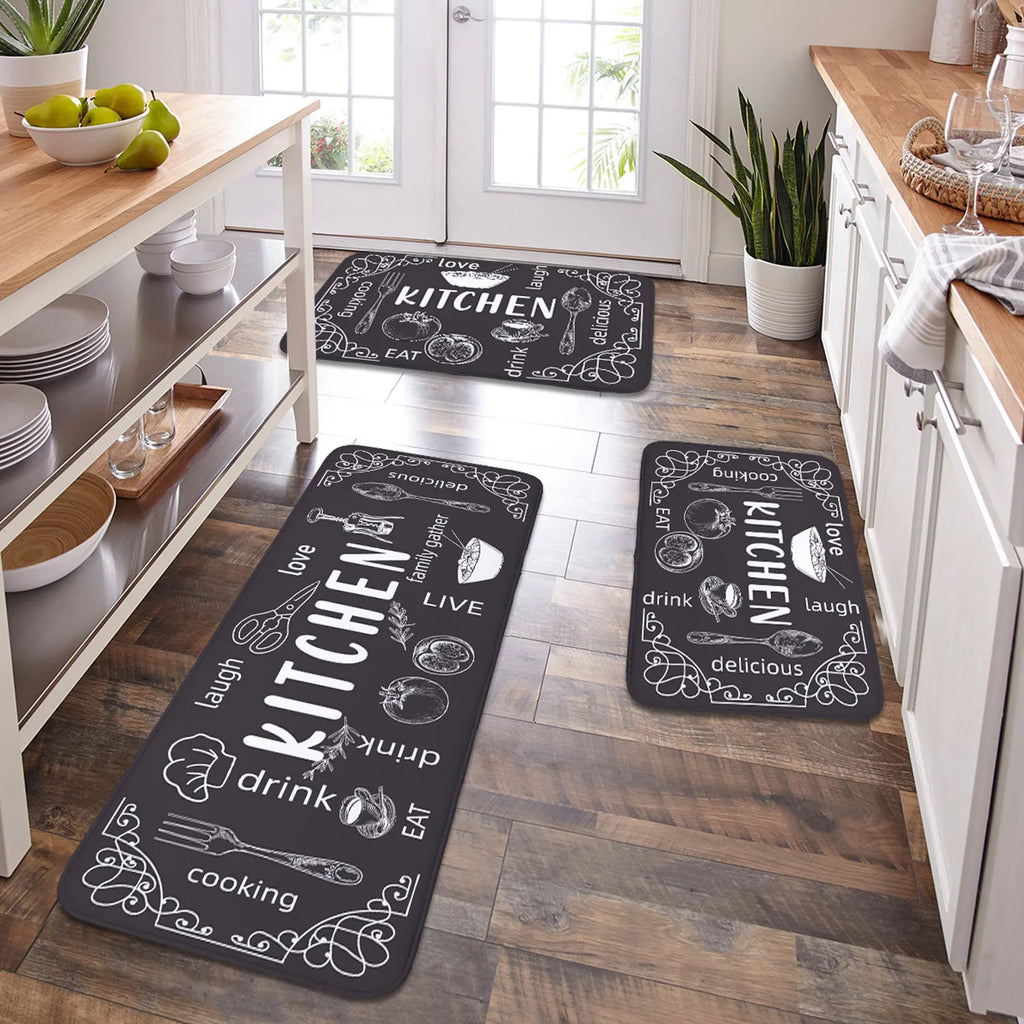 Non-Slip Absorbent Kitchen & Bathroom Floor Mat – Washable, Rubber Backing, PVC-Free, BPA-Free, 5 Sizes