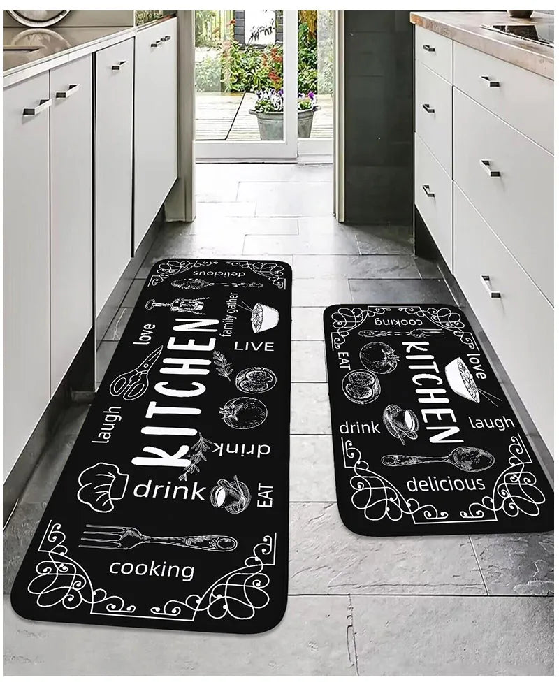 Non-Slip Absorbent Kitchen & Bathroom Floor Mat – Washable, Rubber Backing, PVC-Free, BPA-Free, 5 Sizes