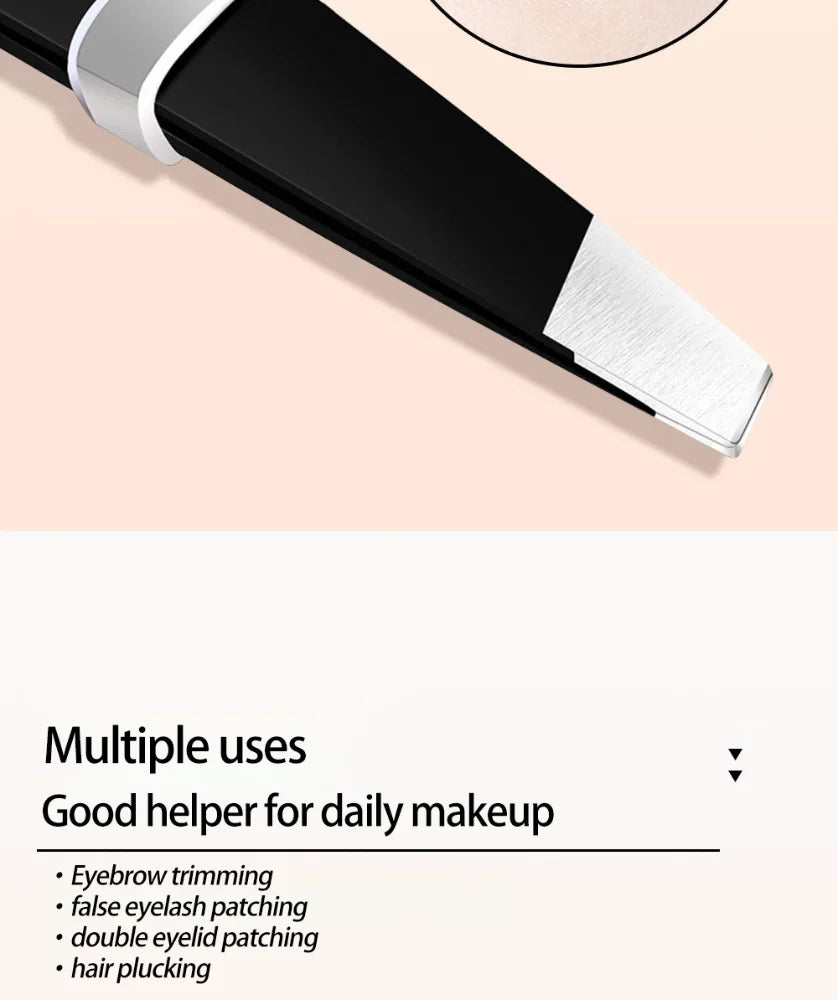 HISYI Stainless Steel Slanted Eyebrow Tweezers