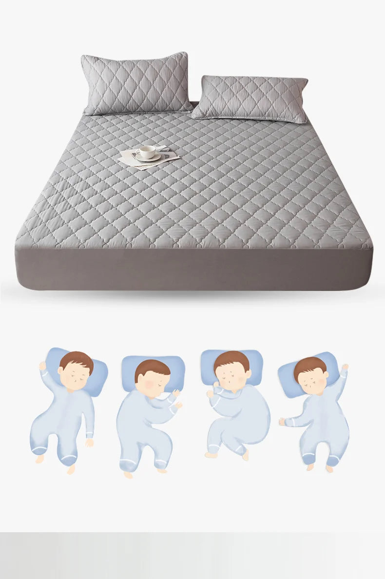 Brushed Cotton Waterproof Pillowcase – Soft Breathable Padded Pillow Cover, Single or 2-Piece Set
