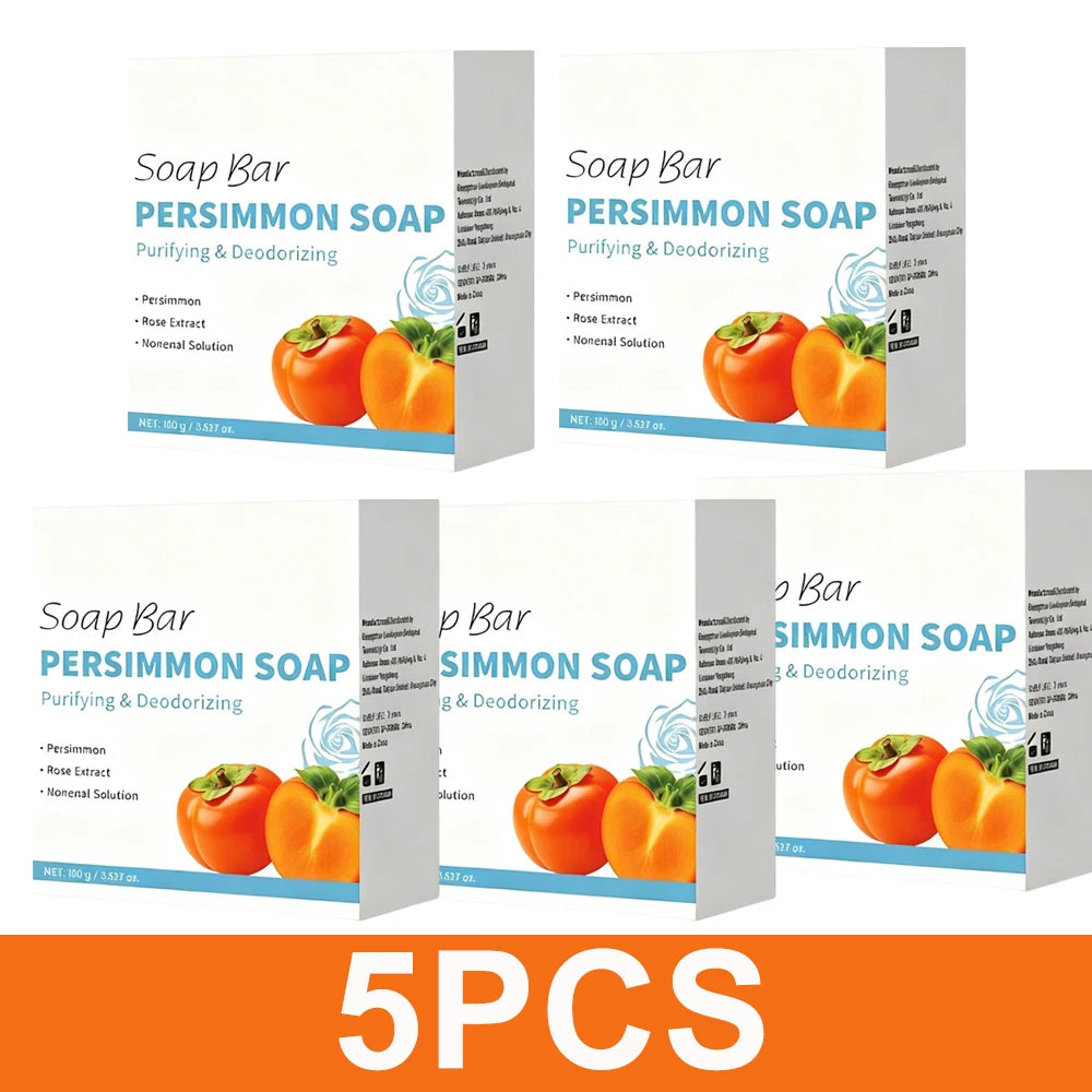 Persimmon & Green Tea Soap Bar – Natural Body Odor Soap for Men & Women, 100g