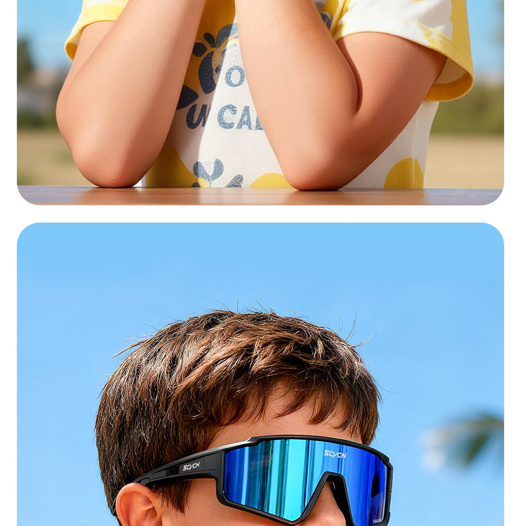 SCVCN Kids Photochromic Sport Sunglasses | UV400 Boys Girls Outdoor Skateboarding Bike Golf Eyewear