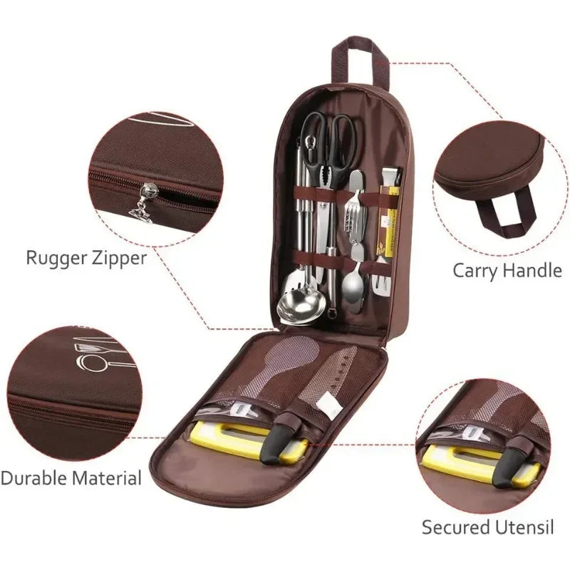Portable Camping Cooking Utensils Storage Bag — Outdoor Survival Gear