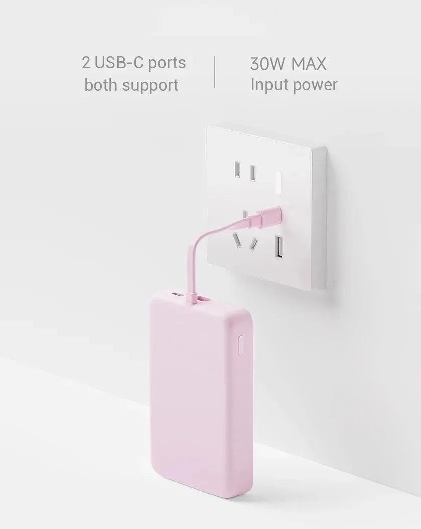 Xiaomi 10000mAh Magnetic Power Bank 33W – Built-in USB-C Cable, Wireless Charging for iPhone & Android