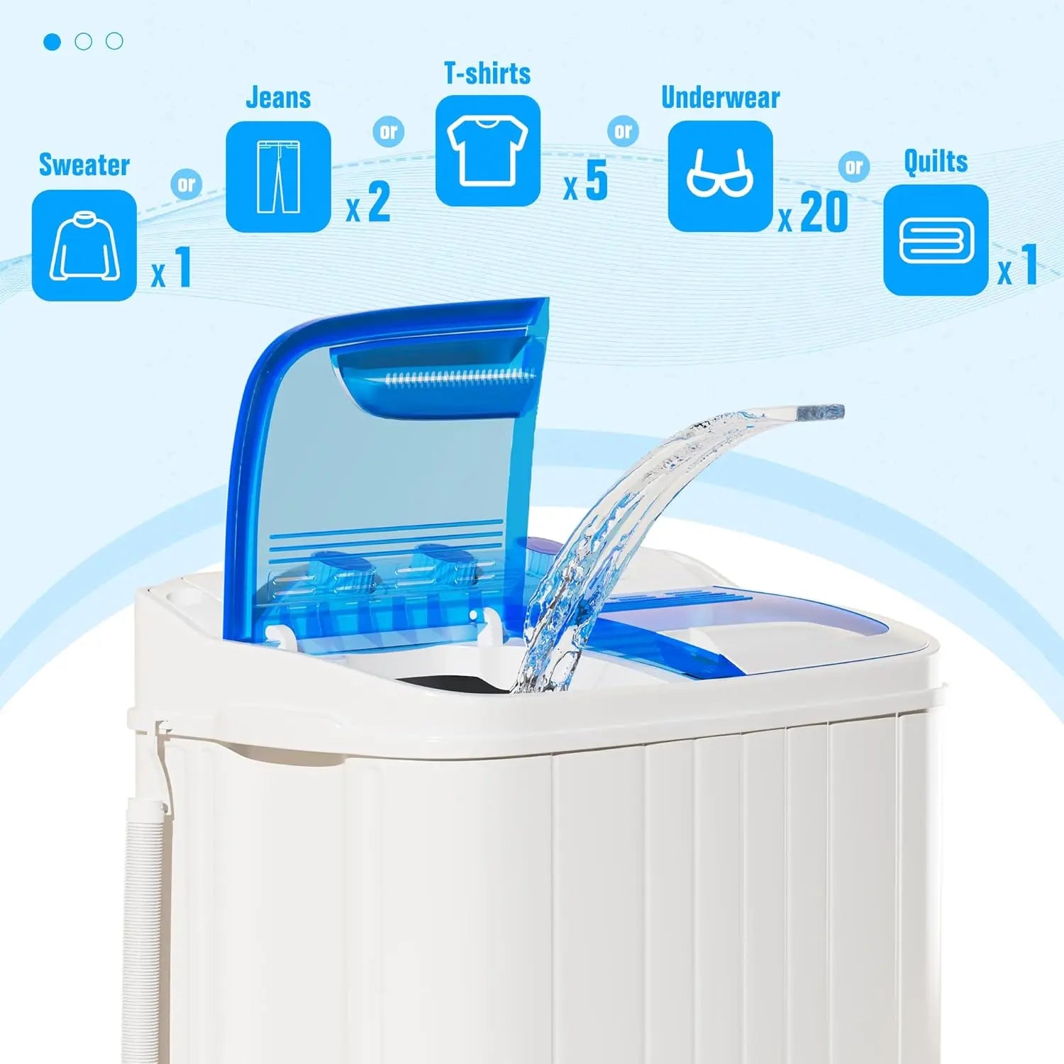 Portable Washing Machine 18 Lbs | Twin Tub Washer & Dryer Combo, Soaking Function, High Efficiency, Apartment, Dorm & RV