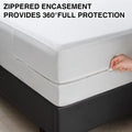 6-Sided Waterproof Zippered Mattress Encasement – Full Mattress Protector Cover, White or Gray