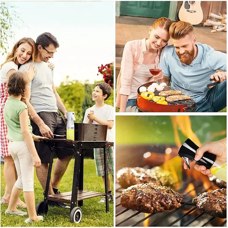 Oil Spray Bottle & Oil Brush — Dual-Use Misting Spray for Cooking & BBQ (200ml / 300ml / 500ml)