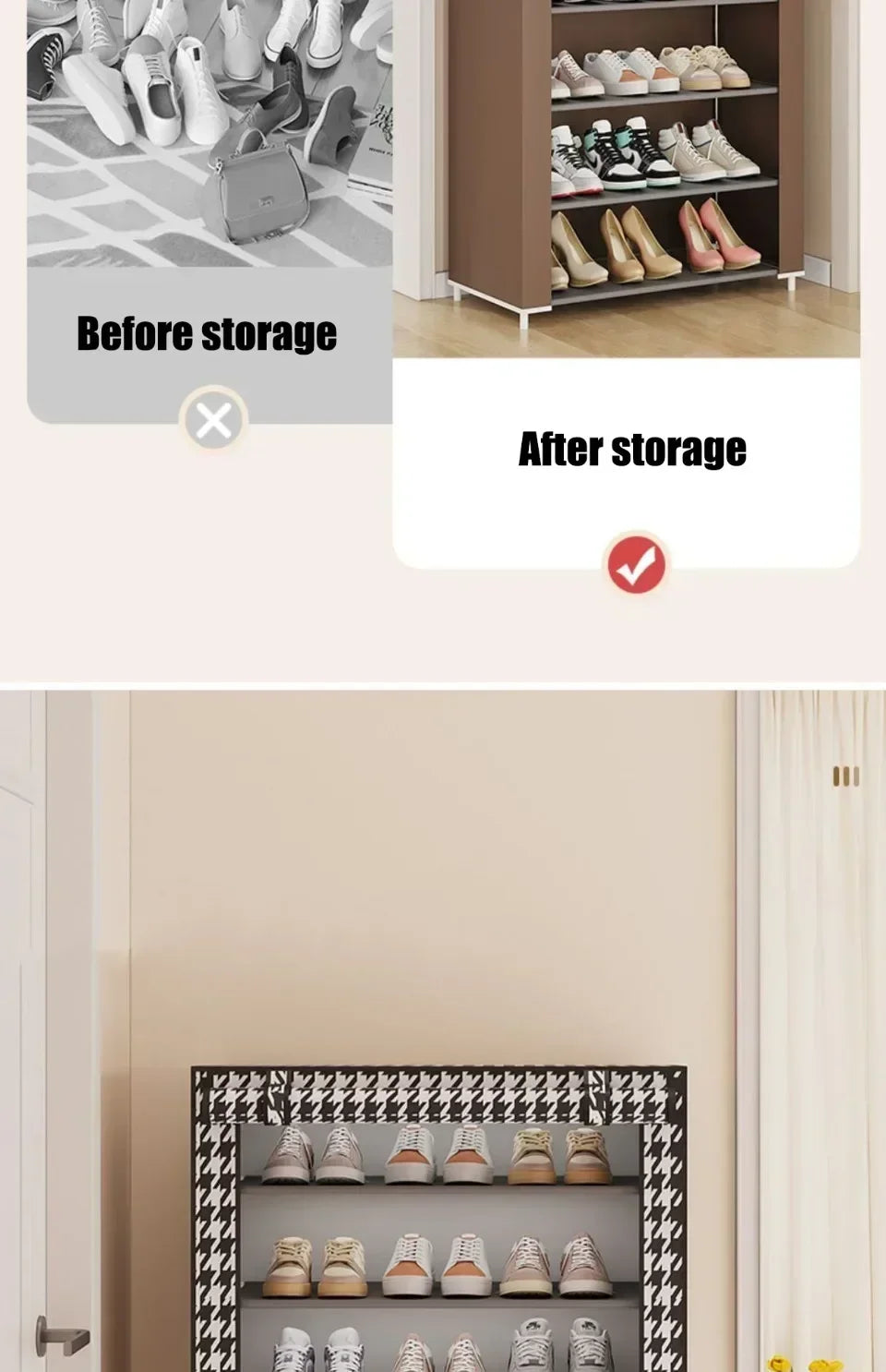 Multi-Layer Dustproof Shoe Rack Cabinet — Entryway Storage