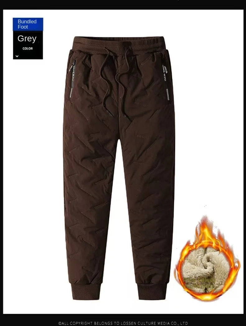 Men's Cashmere-Lined Thick Cotton Pants — Warm Winter Casual Trousers
