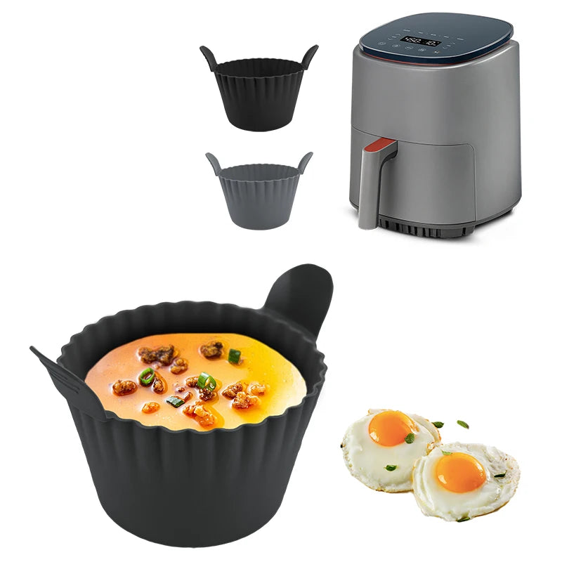 Silicone Air Fryer Egg Poacher & Cupcake Baking Cups — Ramekins & Basket for Air Fryer Ovens