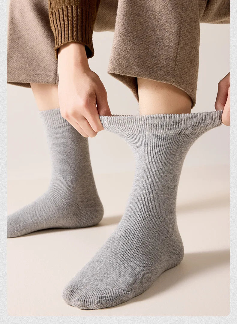 Men's Wool-Blend Winter Socks, 5 Pairs