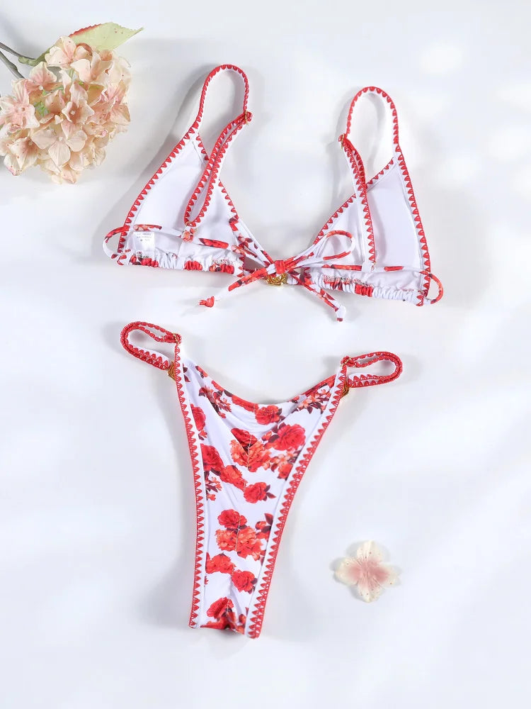 Long Dress Bikini Cover Up | Print Mesh Swimwear, Sexy Floral, Bandage Detail, S-XL
