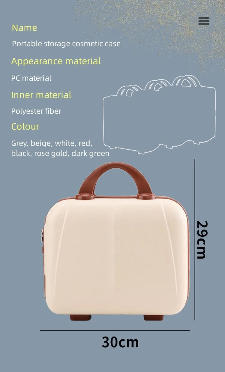 Portable ABS Makeup Organizer Case – Password Lock, Carry-On