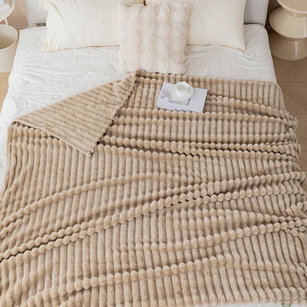 Soft Flannel Blanket – Warm Nap Throw in Multiple Colors, Christmas Gift Blanket