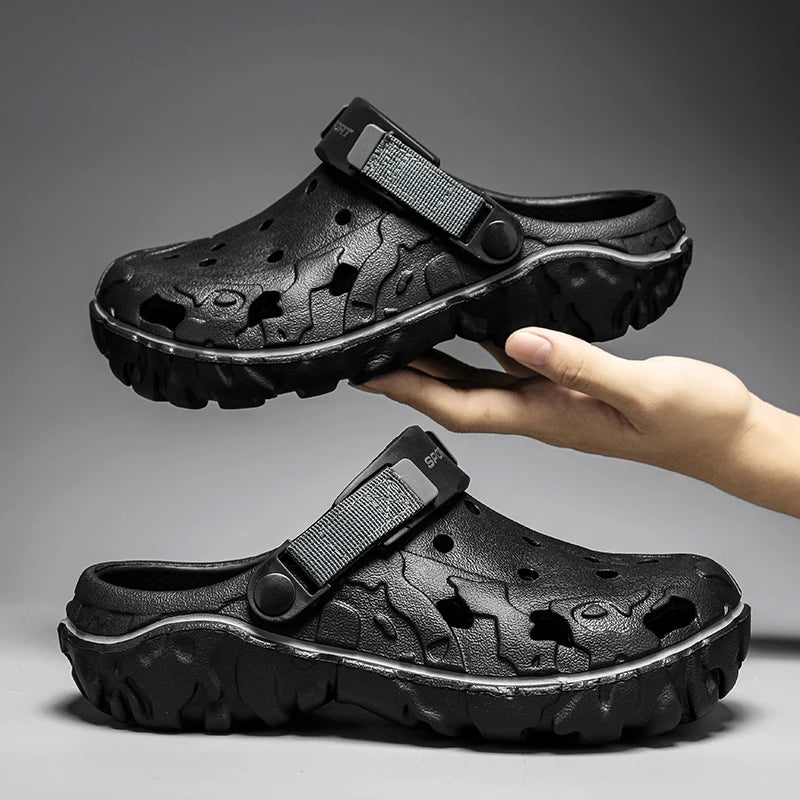 Men's Summer Clogs — Non-Slip Breathable Thick Bottom Beach Sandals Big Size 45 46 47