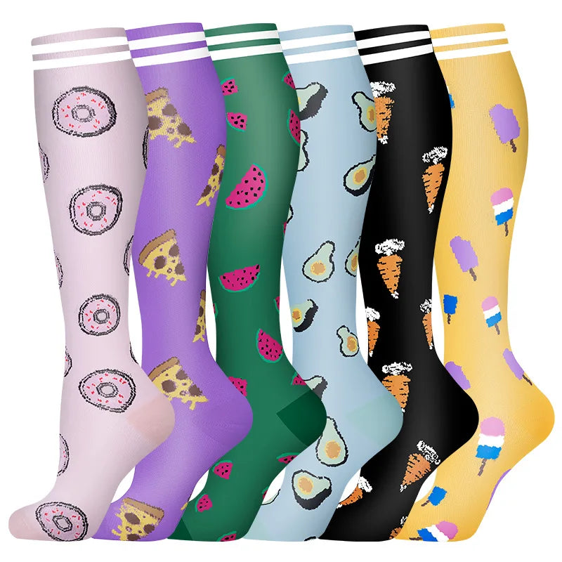 Knee High Compression Stockings 20-30mmHg – 6 Pairs Sports, Medical, Varicose Veins, Pregnancy, Edema & Diabetes