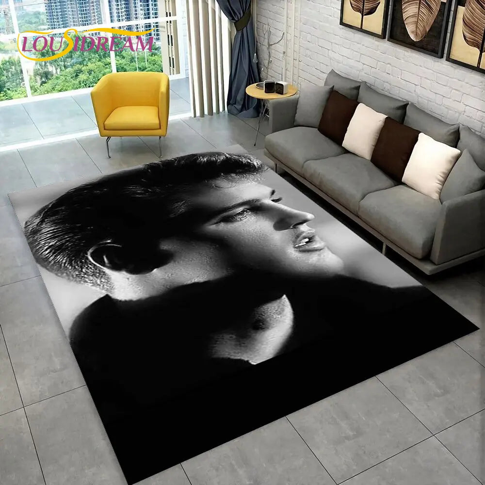 Elvis Presley Retro Area Rug – 3D Non-Slip Floor Mat for Living Room, Bedroom & Doormat, 27 Designs & 9 Sizes