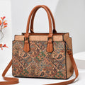 Luxury Floral Print PU Tote Bag – Large Capacity Shoulder Crossbody Messenger Bag for Women