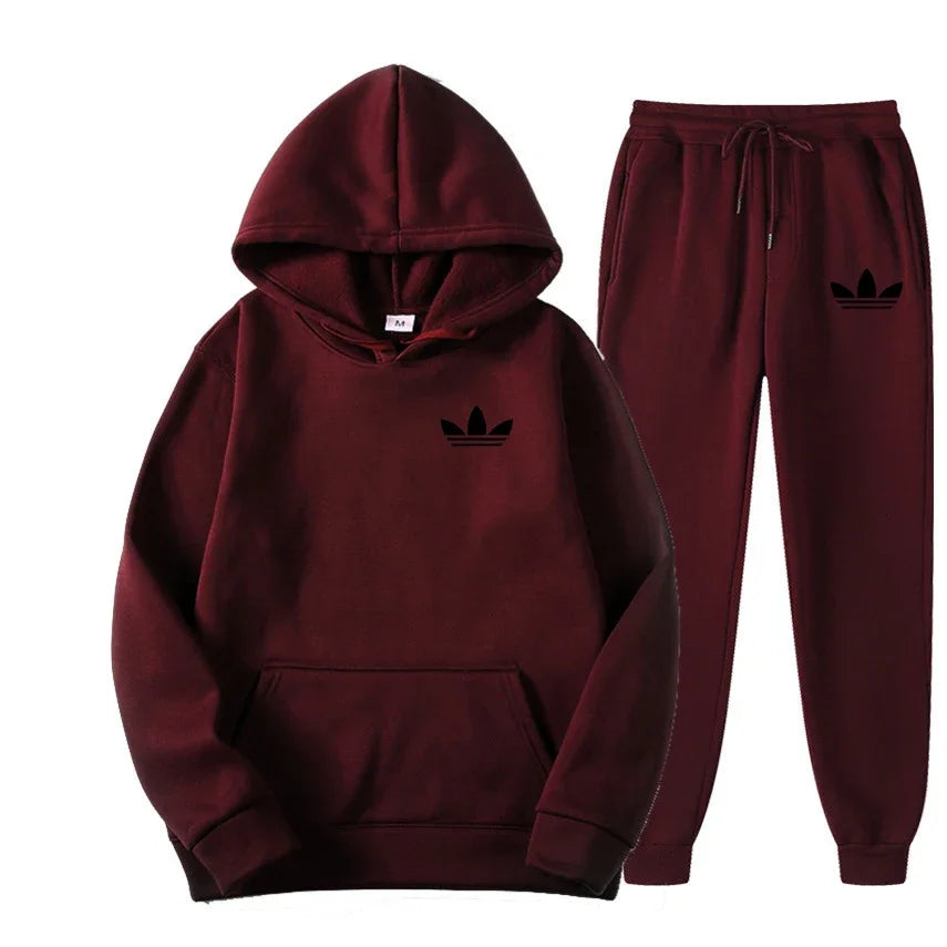 Men's Two-Tone Hoodie & Pants Casual Tracksuit Set – Outdoor Jogging Luxury Sport Suit
