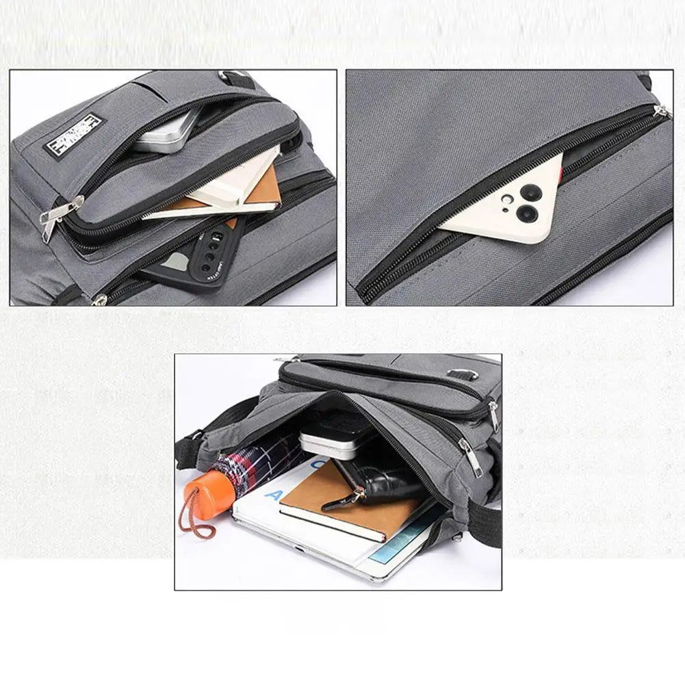 Men's Large Capacity Crossbody Bag – Multi-Pocket Business Shoulder Handbag in 4 Styles