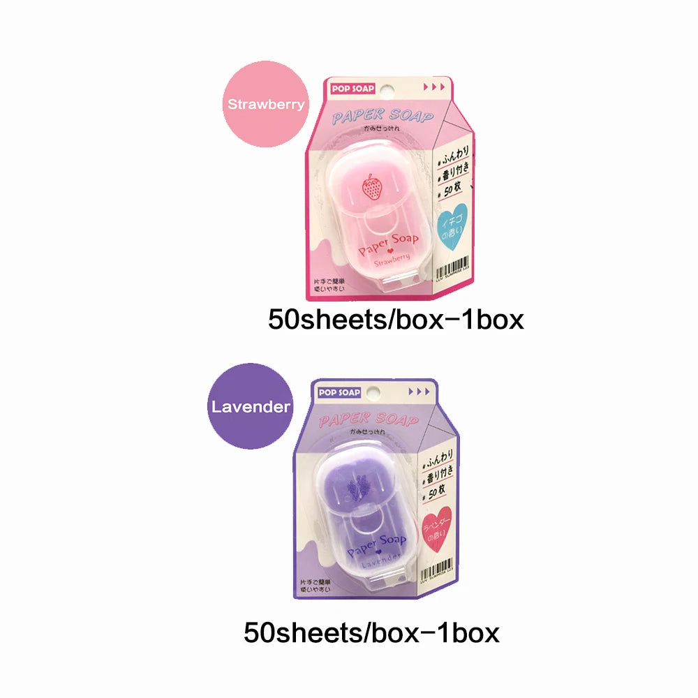 Portable Hand Soap Sheets for Travel – Dissolving Cleanser Wipes, Alcohol-Free, 50 Sheets/Box
