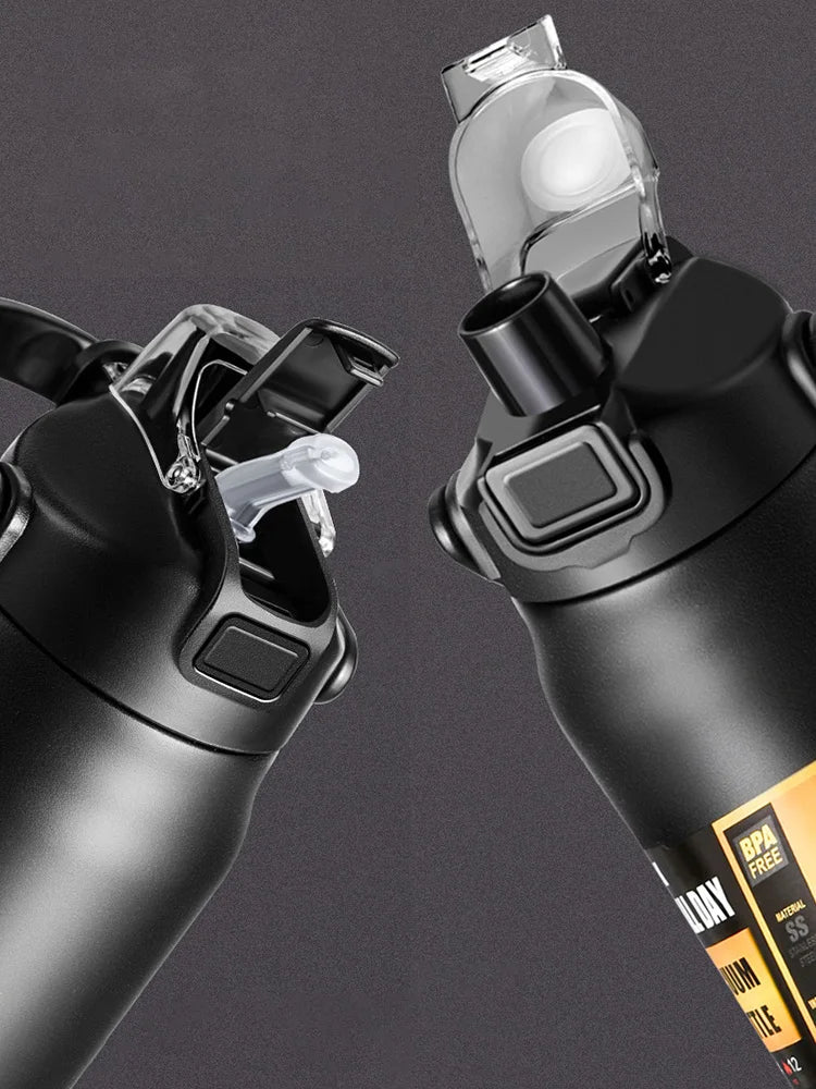 Insulated Stainless Steel Water Bottle with Pop-Up Straw – Double-Wall Vacuum, 24Hr Cold/8Hr Hot, 800ml–1500ml, 9 Colors