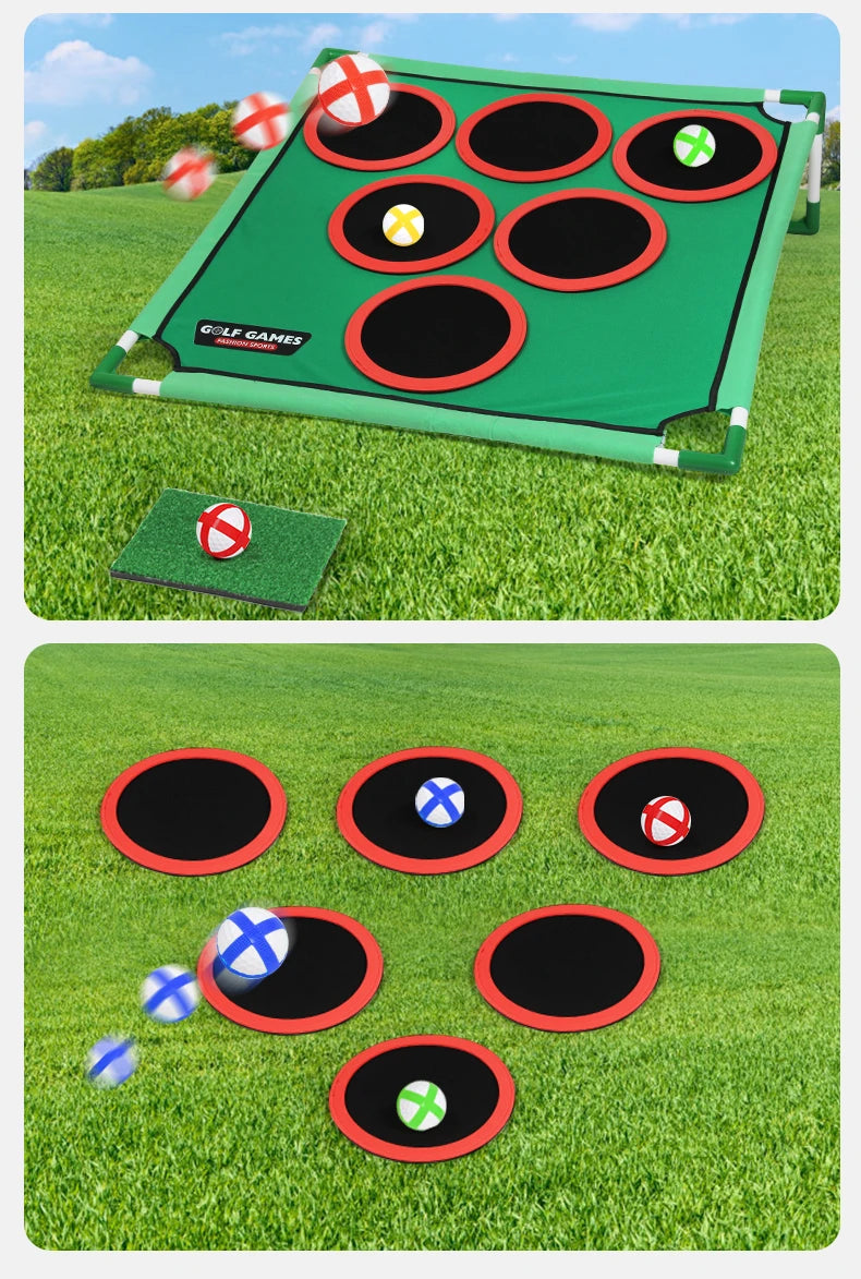 Backyard Golf Game Set – Foldable Sticky-Ball Targets