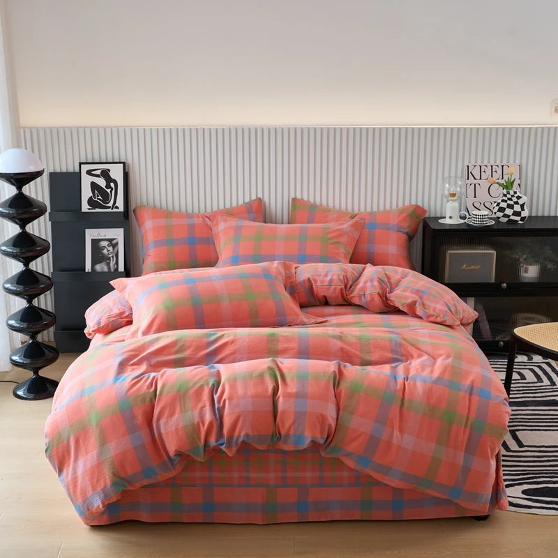 100% Cotton Plaid Duvet Cover | Classic Plaid Style, 160x210 to 220x240cm, Pillowcase Sold Separately