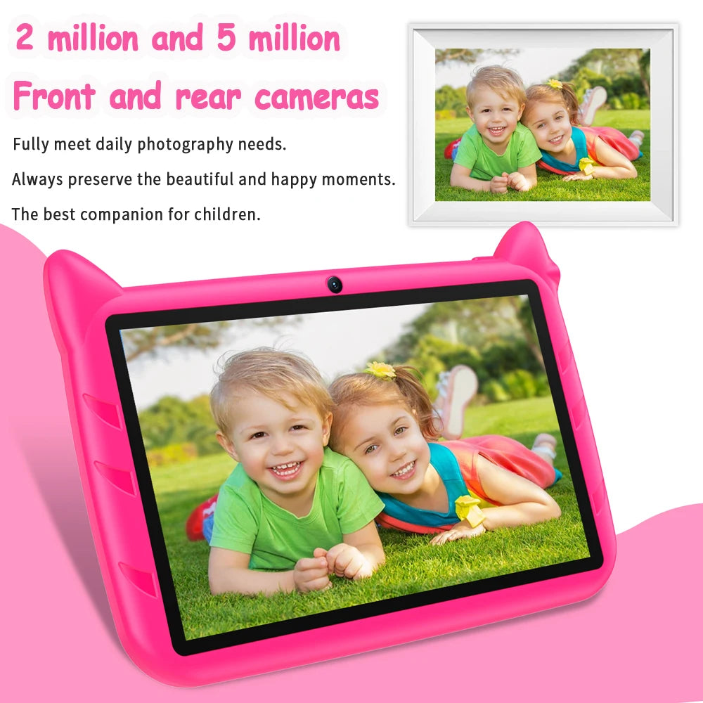 BDF 7" Kids Tablet – 4GB RAM, 64GB, Android 13, 5G Wi-Fi, Dual Camera