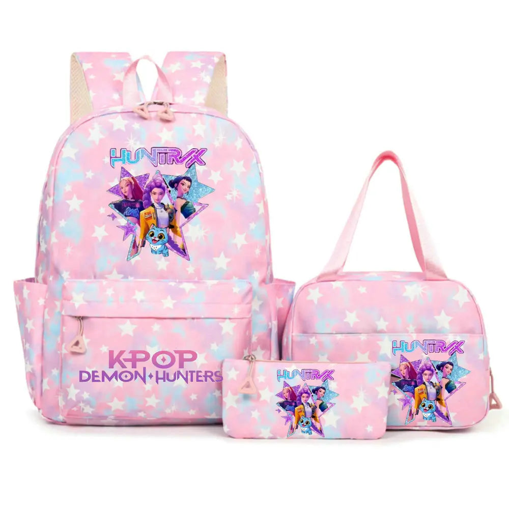 KPop Demon Hunters Nylon Backpack – Campus School & Travel Bag