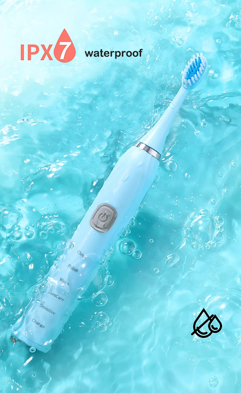Toothink Sonic Electric Toothbrush – 5 Modes, IPX7 Waterproof, USB Rechargeable, 5+ Brush Heads