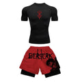 Men's Anime 3D Print Compression Gym Top & Workout Shorts – Quick Dry Athletic Rash Guard Set