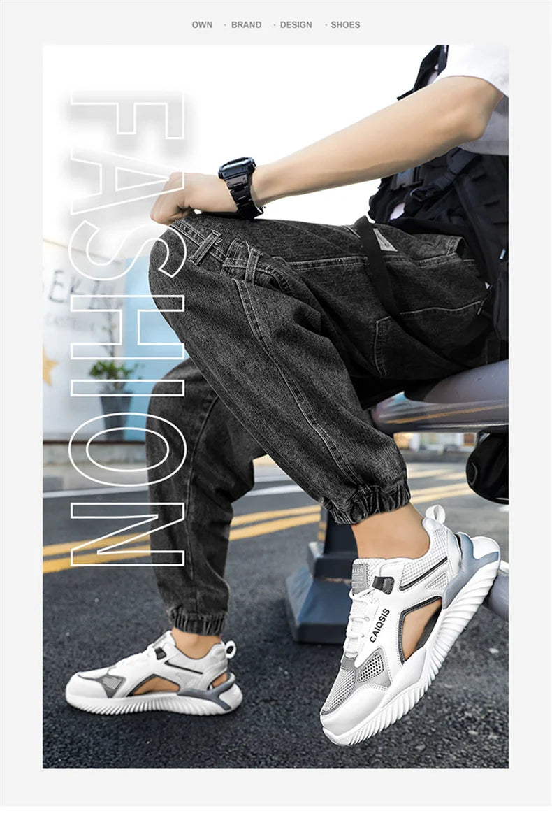 Breathable Mesh Lace-Up Sandals