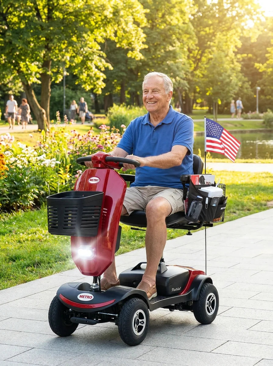 4-Wheel Mobility Scooter with Windshield – 300W, 10-Mile Range