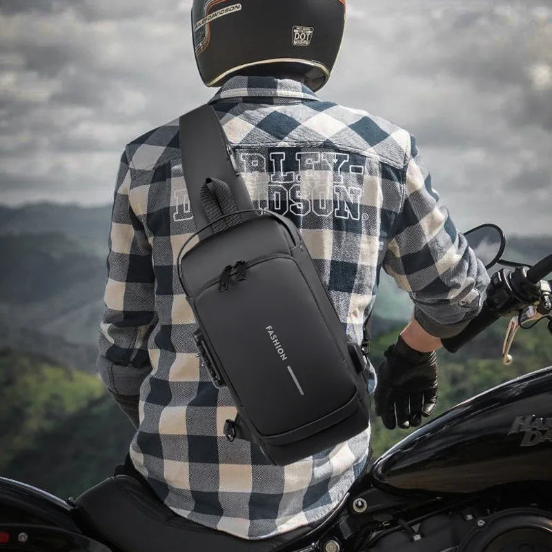 Men's Anti-Theft PU Leather Crossbody Bag – Multifunctional Shoulder & Chest Bag