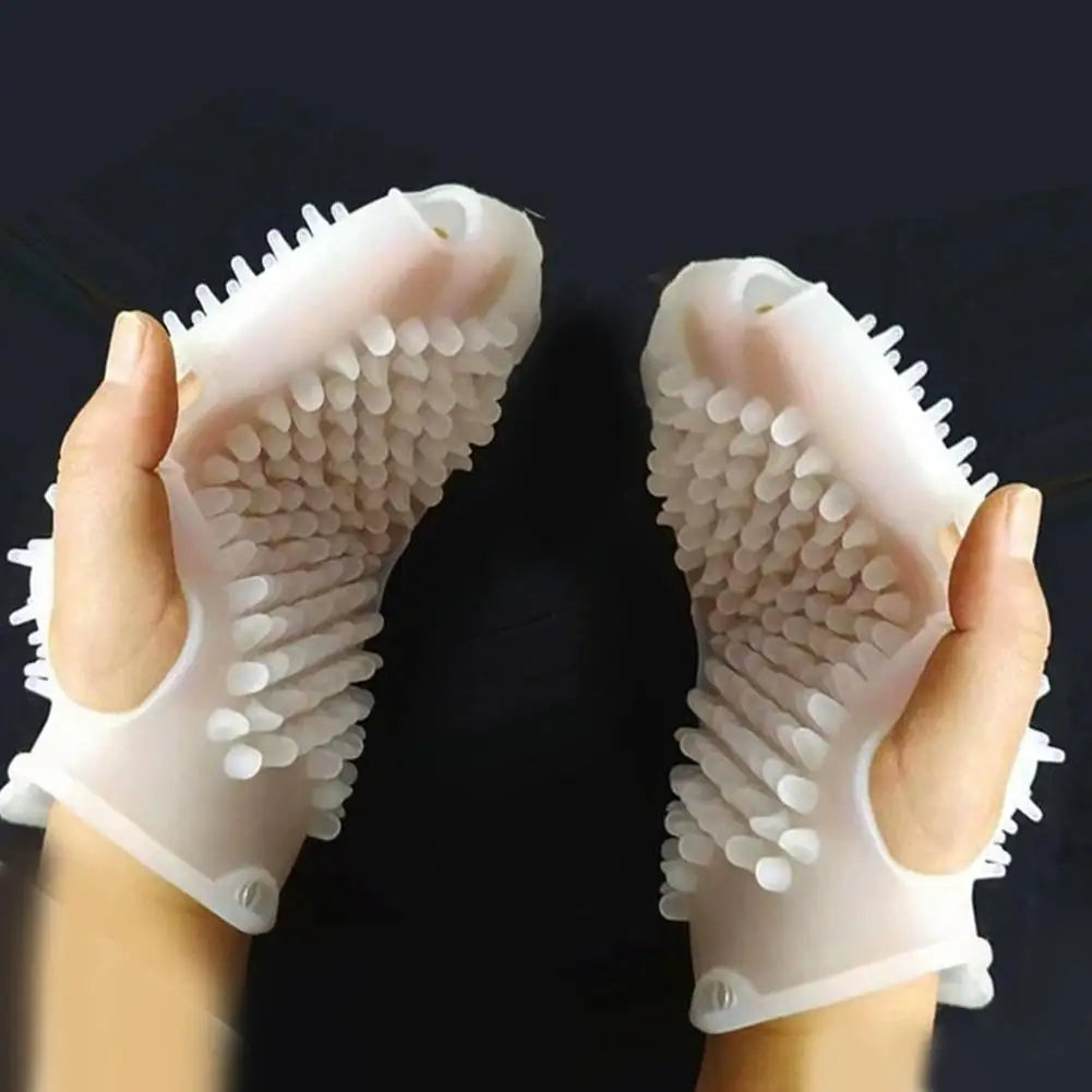 Silicone Shower Glove Massage Bath Brush – Exfoliating Body Scrubber & Skin Cleanser