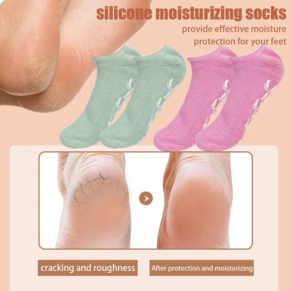 Silicone Moisturizing Hand & Foot Mask Socks – Reusable Exfoliating Gloves