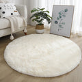 Super Soft Shaggy Area Rug – Anti-Slip 4cm Pile Round Rug for Living Room & Bedroom, 12 Colors & 3 Sizes
